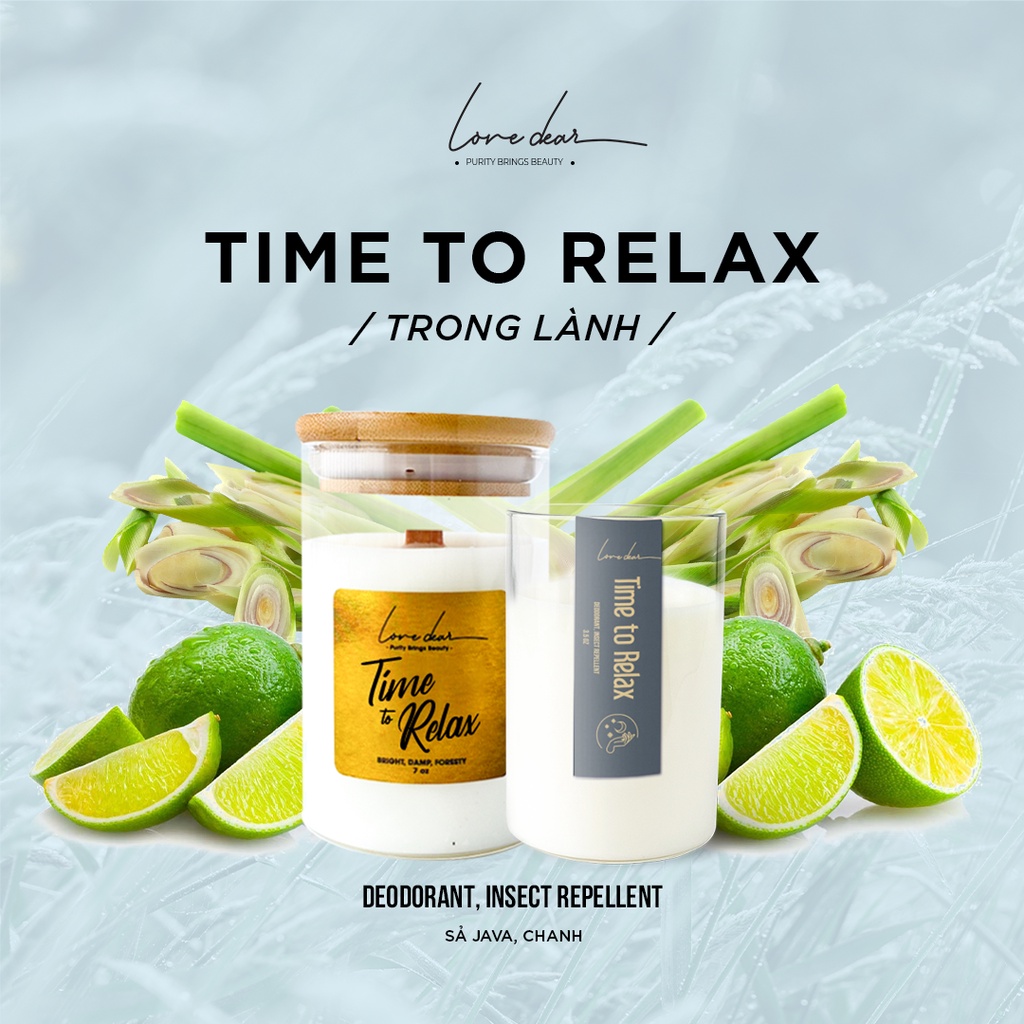 Mô tả Nến Thơm LoveDear Time To Relax Từ Tinh Dầu Thiên Nhiên và Sáp Cọ cao cấp - Trang Trí Decor 100g & 200g - 1