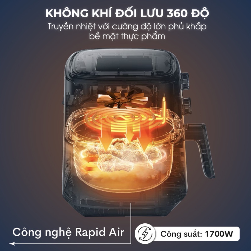 Mô tả Nồi chiên không dầu cao cấp FujiE AF7 - 7.5L - Hàng chính hãng - Bảo hành điện tử 24 tháng - 6