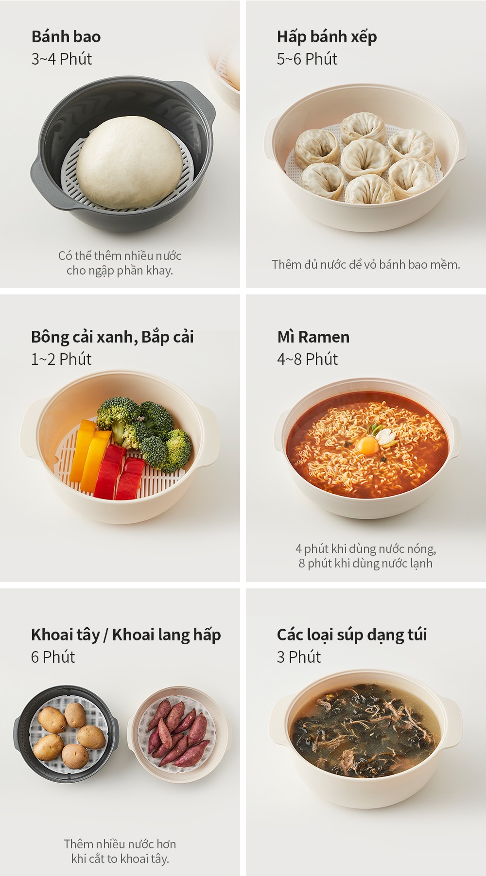 Nồi hấp trong lò vi sóng Lock&Lock Microwave Steamer dung tích 1.2L Màu xám LMW123