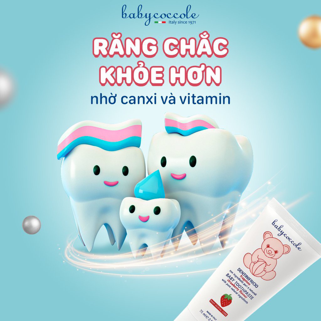 Mô tả Kem đánh răng cho bé Babycoccole trẻ em nuốt được từ 6M+ hương dâu 30ml - 1