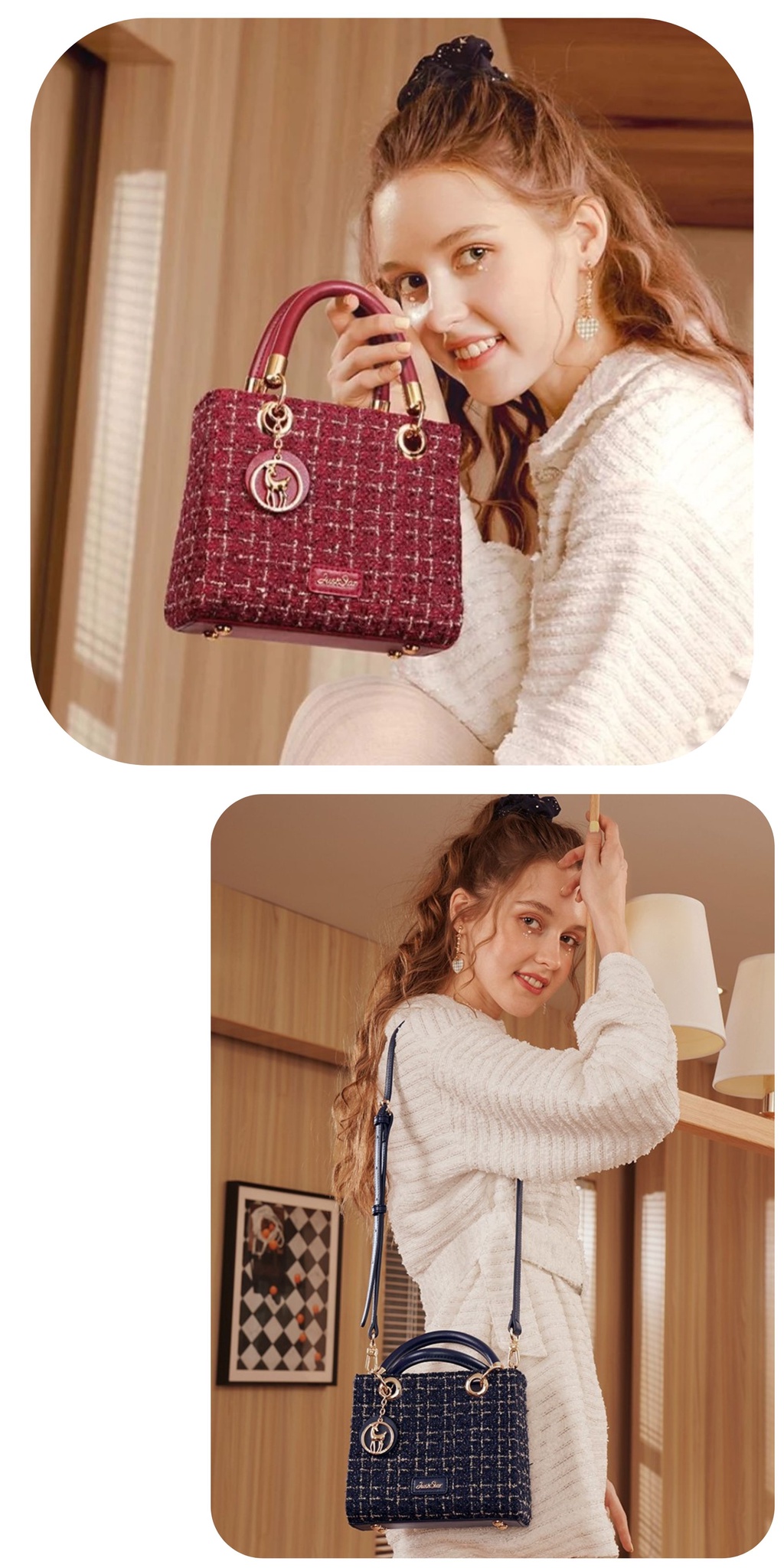 Túi Just Star 172524 màu Xanh phối dạ