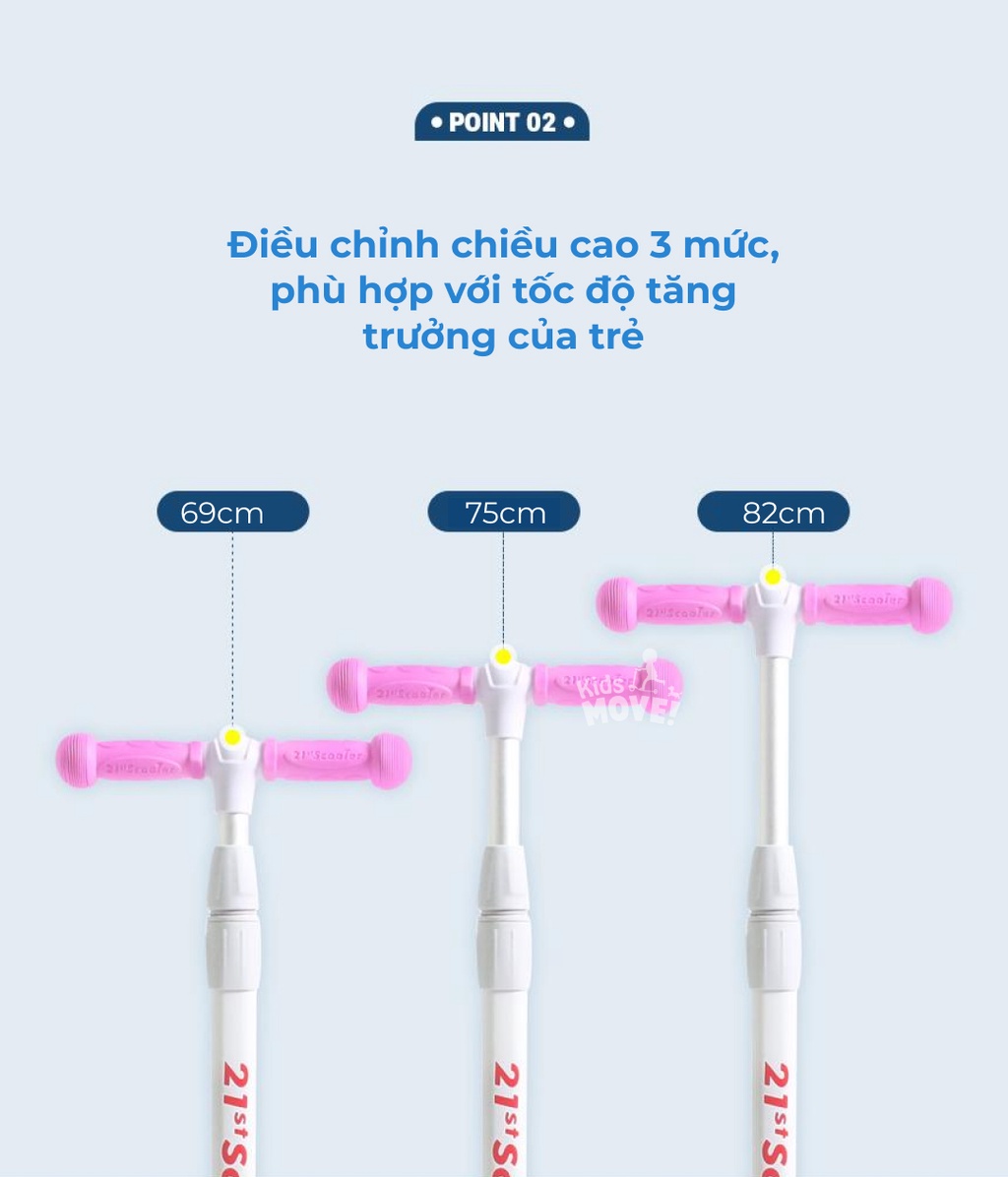 Xe trượt scooter 21stscooter Candy Pro bánh LED