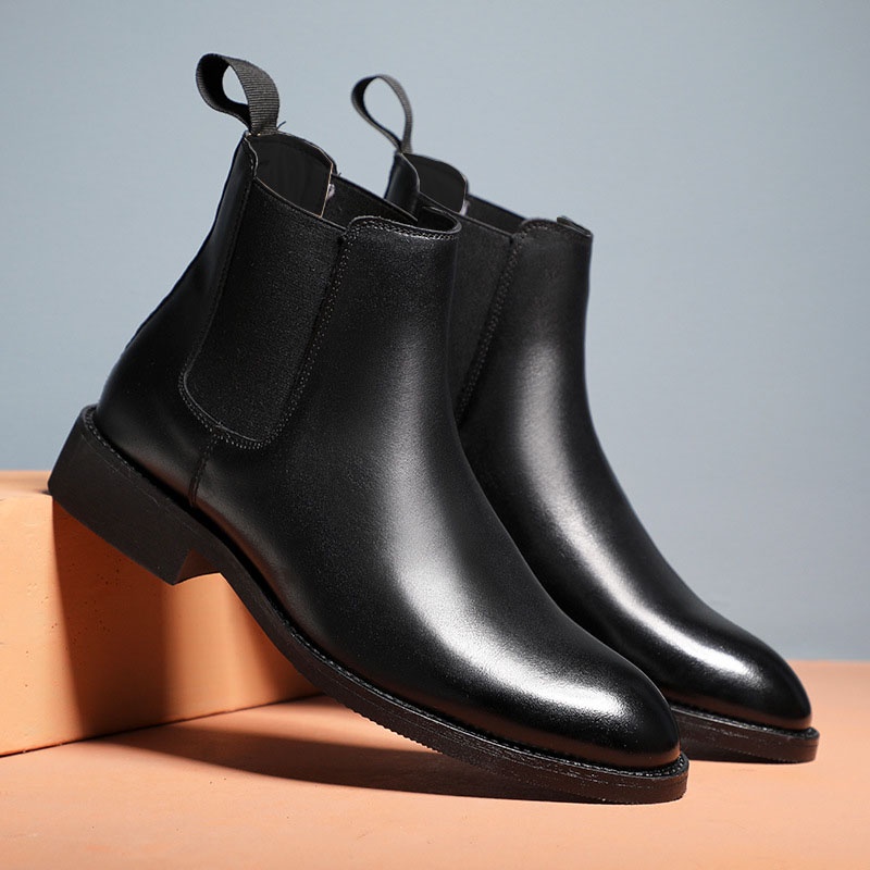 Mô tả Giày da chelsea boots Inichi G1071 da lì loại tốt, có may đế - 2