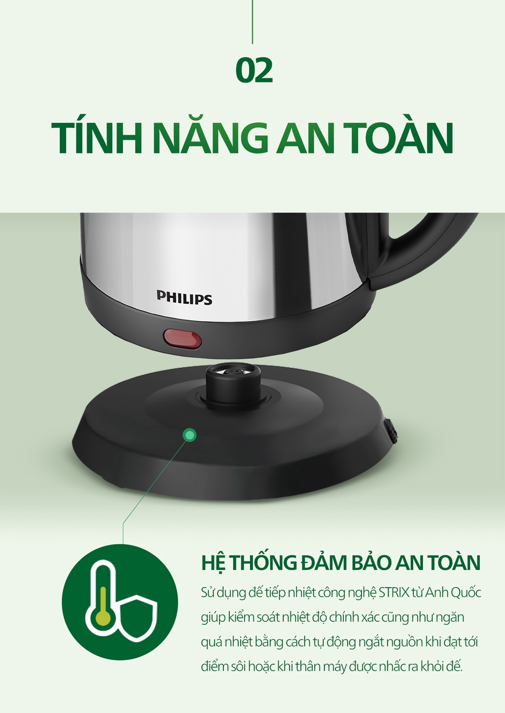 Mô tả Bình đun siêu tốc PHILIPS HD9306 1.5L - Hàng Chính Hãng - 4