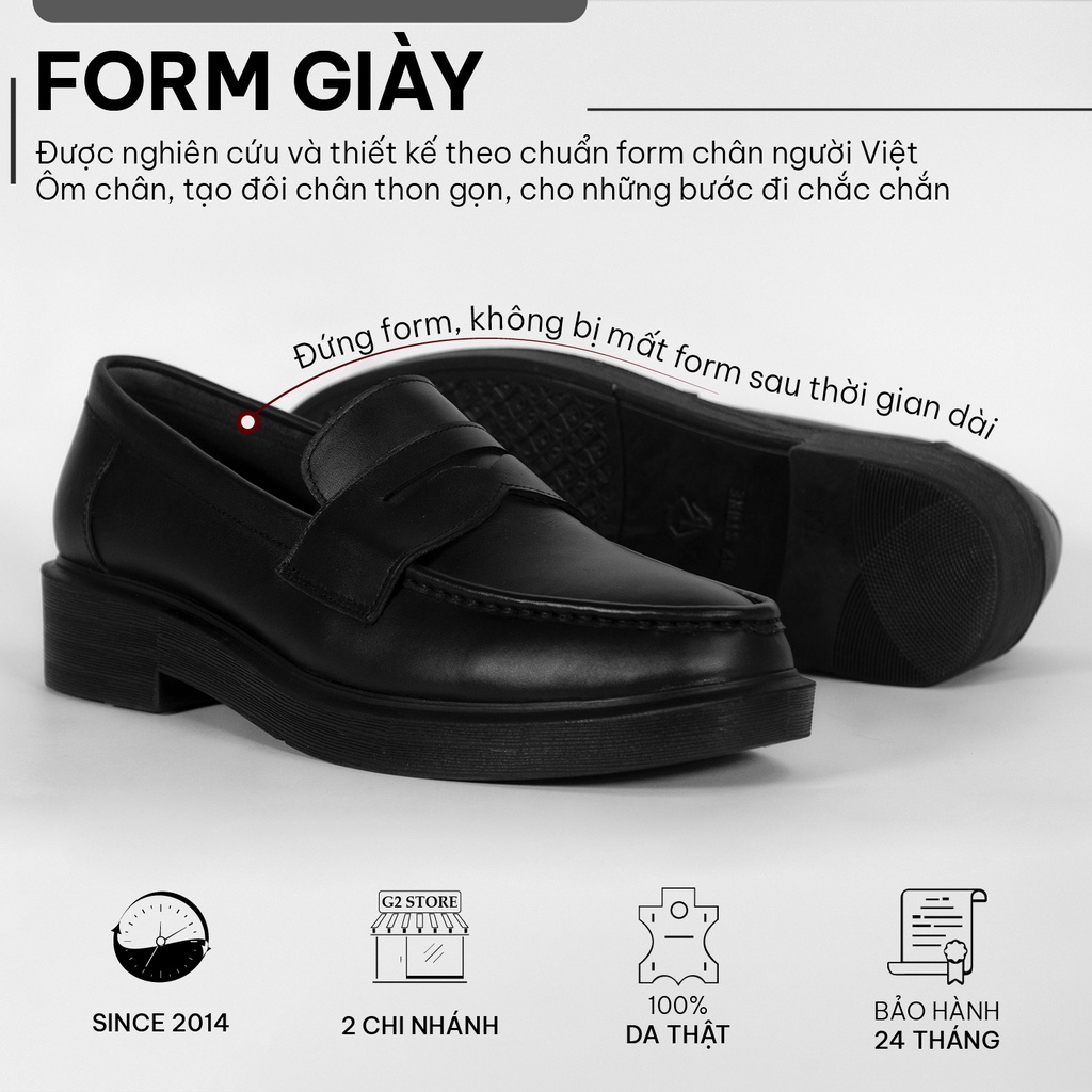 Mô tả Giày lười nam G2 Loafer giày tây công sở trẻ trung bằng da cao cấp chính hãng độn đế  tăng chiều cao - 4