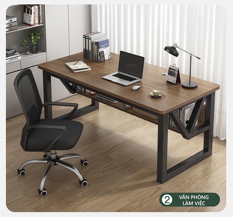 Mô tả Bàn gaming, bàn làm việc có kệ để đồ khung thép mặt gỗ mdf phủ melamin thương hiệu IGA - Gm68 - 9