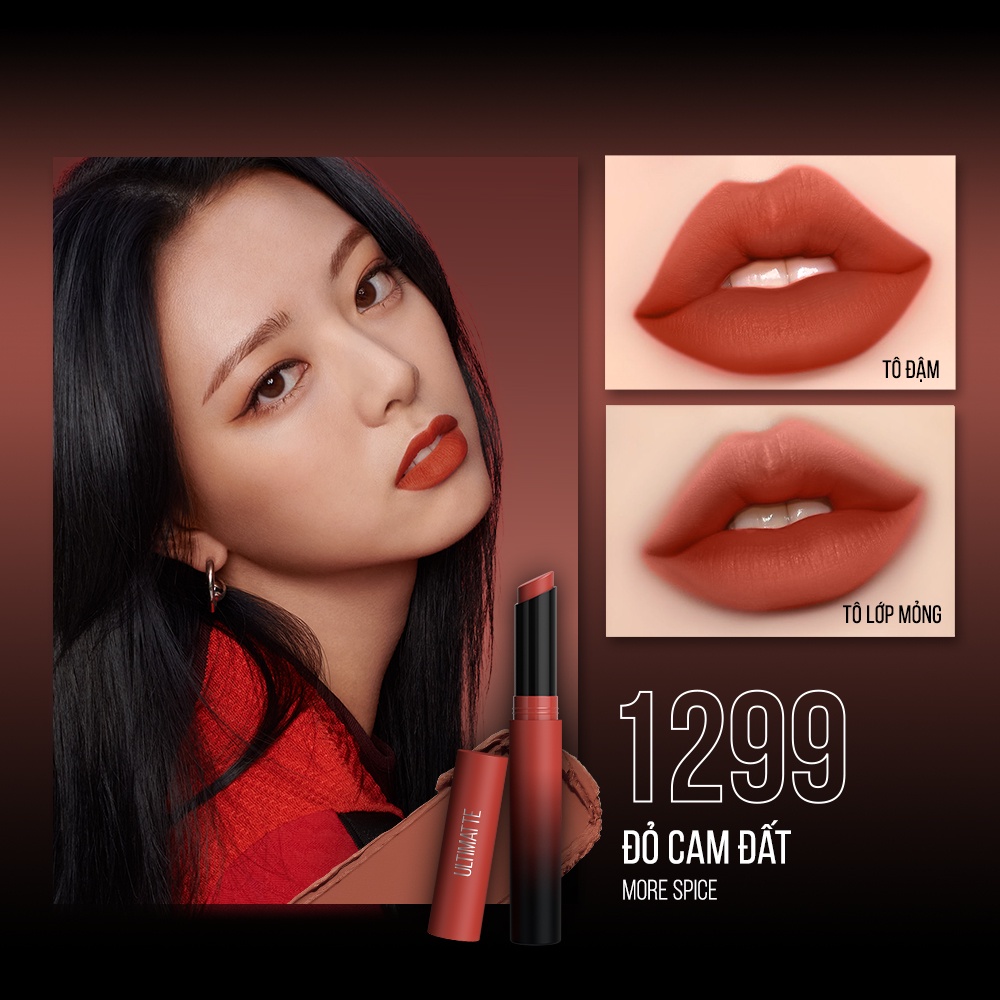 Mô tả Son Lì Mịn Môi Siêu Nhẹ Cao Cấp Maybelline New York Color Sensational Ultimatte 1.7g - 3