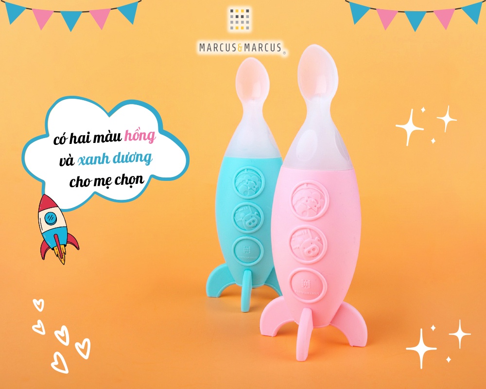 Mô tả Bình Bóp Ăn Dặm Silicon Có Thìa Marcus & Marcus 90ml, Cho Bé Từ 6 Tháng - 5