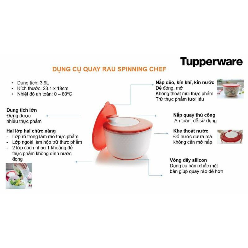 Dụng cụ quay rau Spinning Chef - Tupperware | Shopee Việt Nam