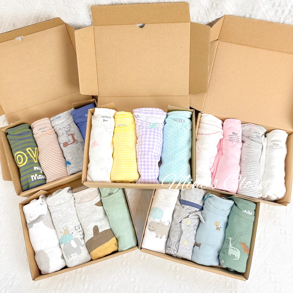 Mô tả Set 4 cái bodysuit tay ngắn ba lỗ 2 dây bé gái - bé trai - sơ sinh màu ngẫu nhiên sơ sinh 1 2 tuổi MINTSCLOSET - S1091 - 3