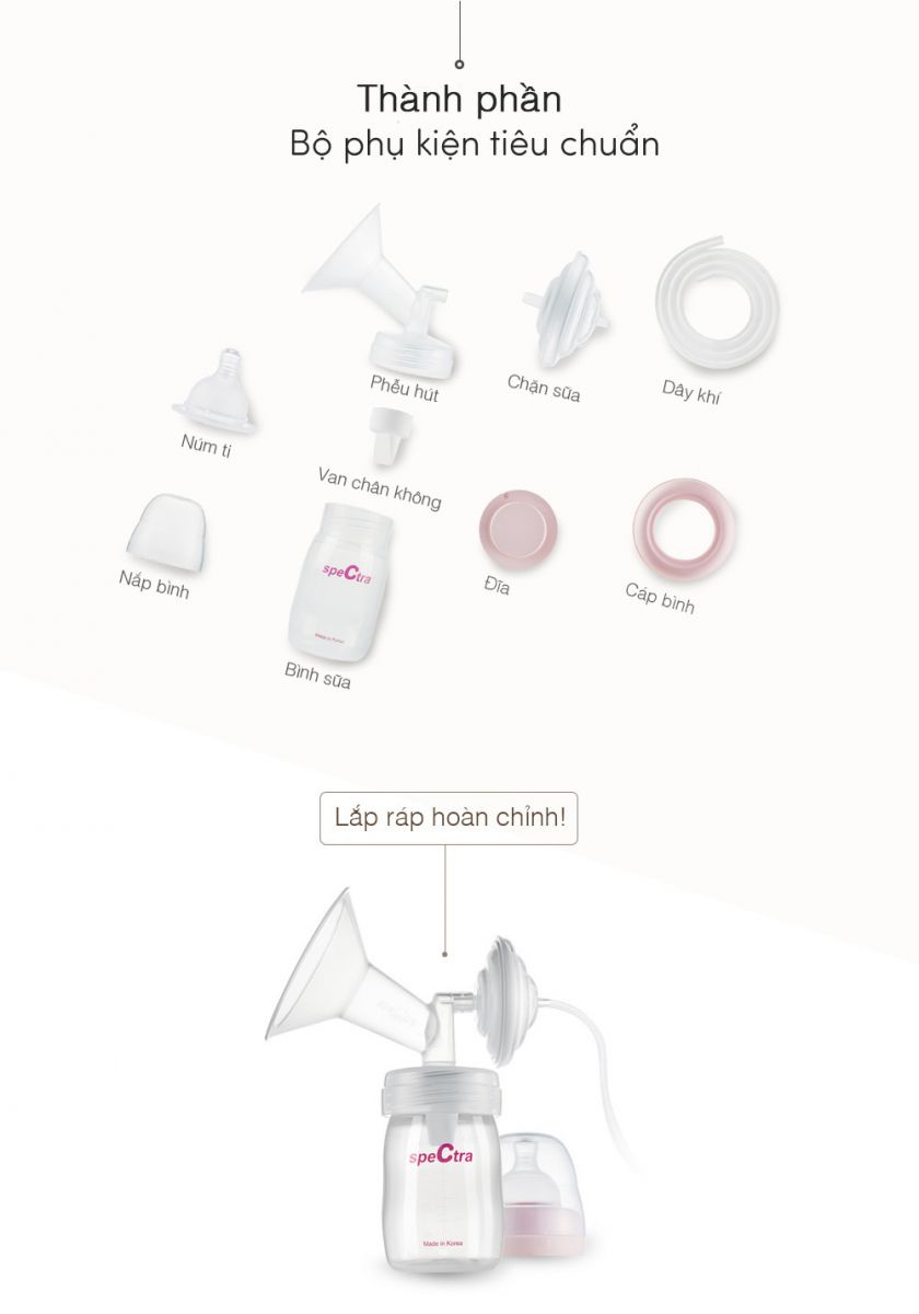 Mô tả Bộ Phụ Kiện Tiêu Chuẩn Dành Cho Máy Hút Sữa Spectra (Phễu Size 16/20/24/28) - 3