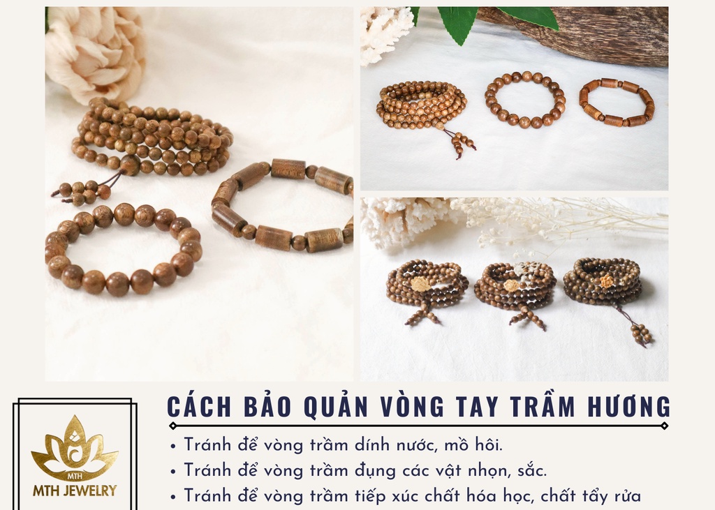 Mô tả Vòng Tay Trầm Hương Chuỗi Tràng Hạt 108 6 7 8mm Trầm Tốc Việt - An Yên - Thịnh Vượng - Tài Lộc - May Mắn | MTH JEWELRY - 4