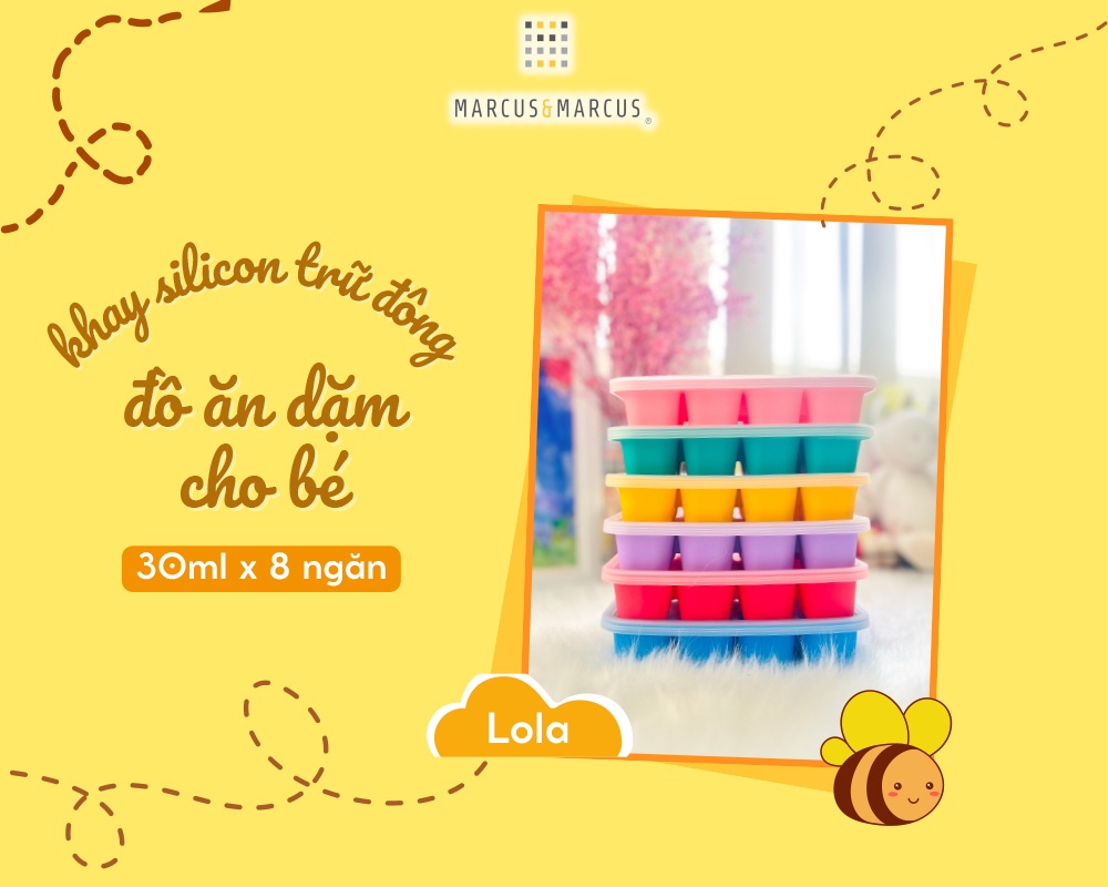 Mô tả Khay silicon trữ đông đồ ăn dặm cho bé Marcus & Marcus – Lola (30ml x 8 ngăn) - 1
