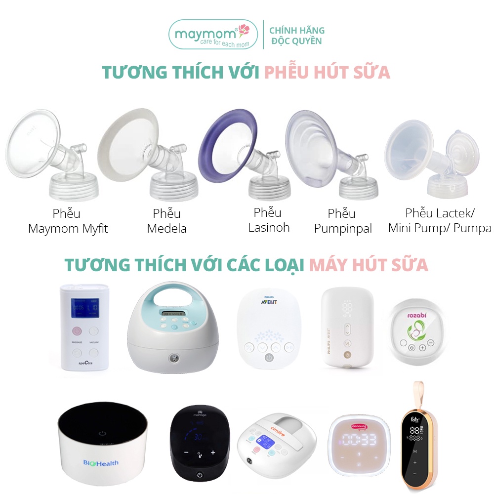 Mô tả Cổ Nối Phễu Maymom Myfit Loại Cổ Rộng, Tương Thích Phễu Hút Sữa Spectra, Pumpin, Lacteck, Mini Pum, Pumpa, Silicon - 4