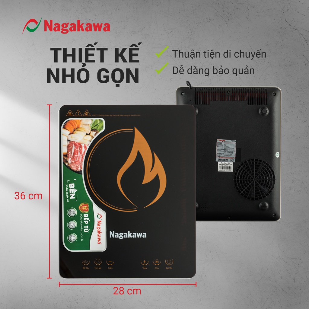 Mô tả Bếp Điện Từ Đơn Nagakawa NAG0704 (2000W) - Kèm nồi lẩu - Bảo hàng 12 tháng - Hàng chính hãng - 10