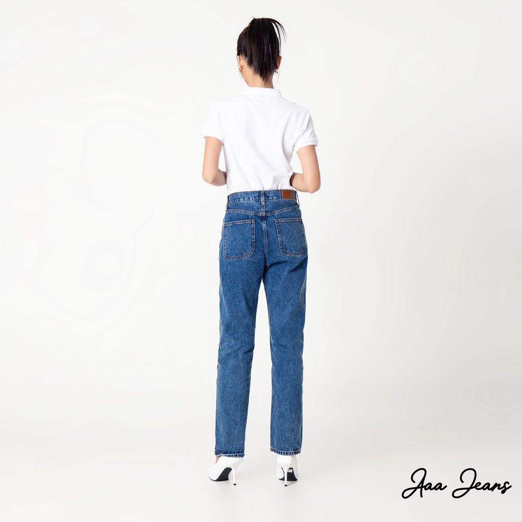 Mô tả Quần jean ống đứng nữ lưng cao classic straight Aaa Jeans - 3