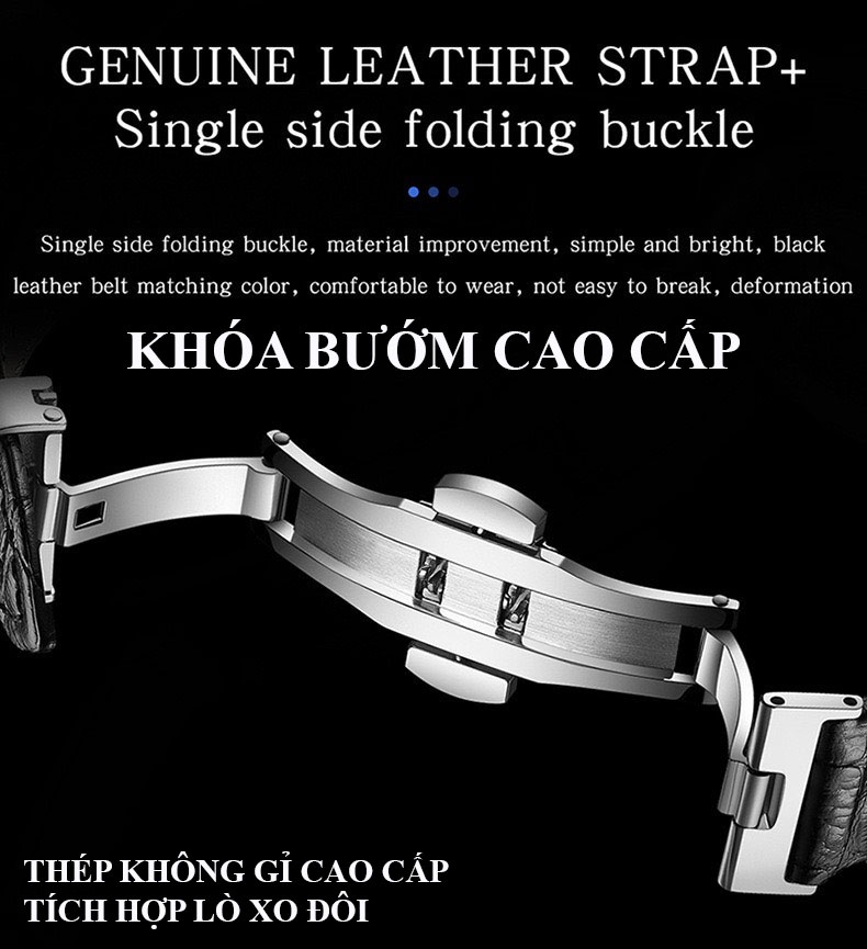 Mô tả Đồng hồ cơ tự động nam DIZIZID Automatic chính hãng - Dây da cao cấp - Thiết kế bầu trời sao chuyển động DZC99 - 6