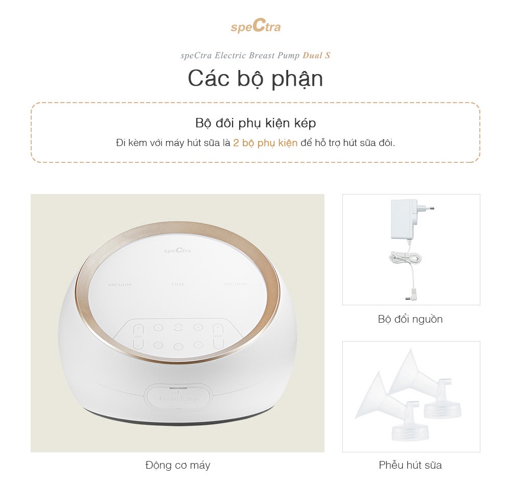 Mô tả Máy Hút Sữa Điện Đôi/Kép Spectra Dual S - Hàng Chính Hãng - 4