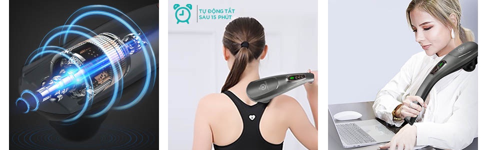 Mô tả Máy Massage Cầm Tay KINGTECH KT-1768 Mát Xa Toàn Thân - Chuyên Sâu Vai Cổ, Chân, Lưng, Tay, Giảm Đau Cứng Cơ - 5