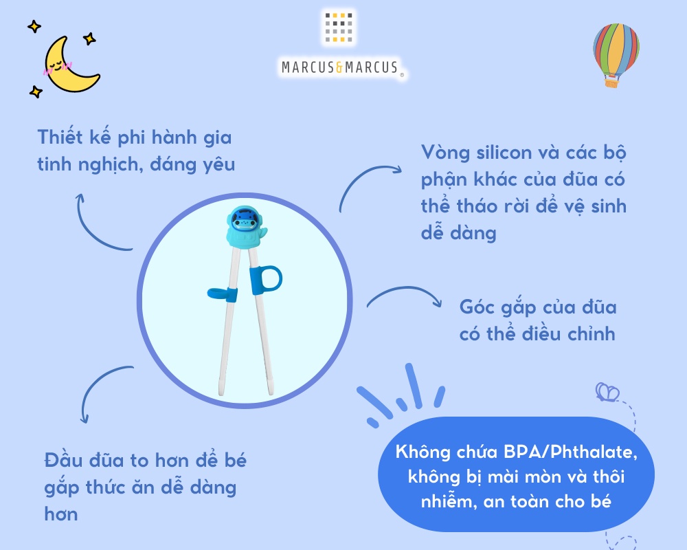 Mô tả Đũa Tập Ăn Phi Hành Gia Marcus & Marcus Cho Bé Từ 3 Tuổi - 2