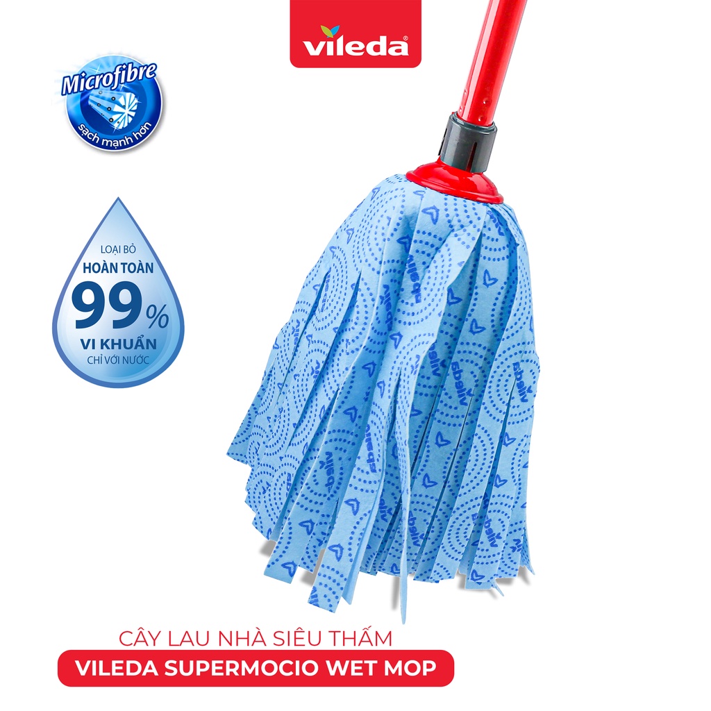 Mô tả Cây lau nhà đa năng VILEDA Wetmop vải sợi microfibre, siêu thấm dùng cho mọi loại sàn - 1