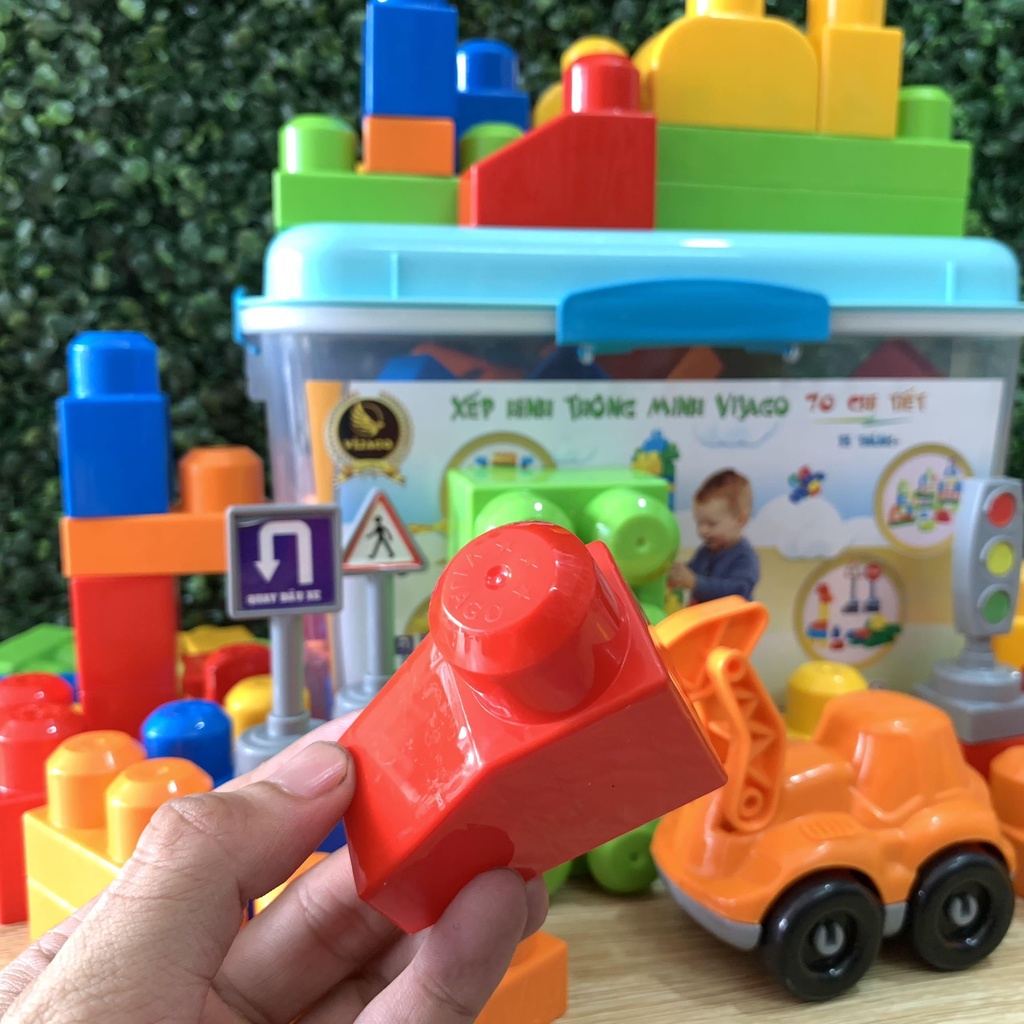 Mô tả Đồ Chơi Xếp Hình Vijago 70 Chi Tiết Có Kèm Hốp Đựng Tiện Lợi - 2