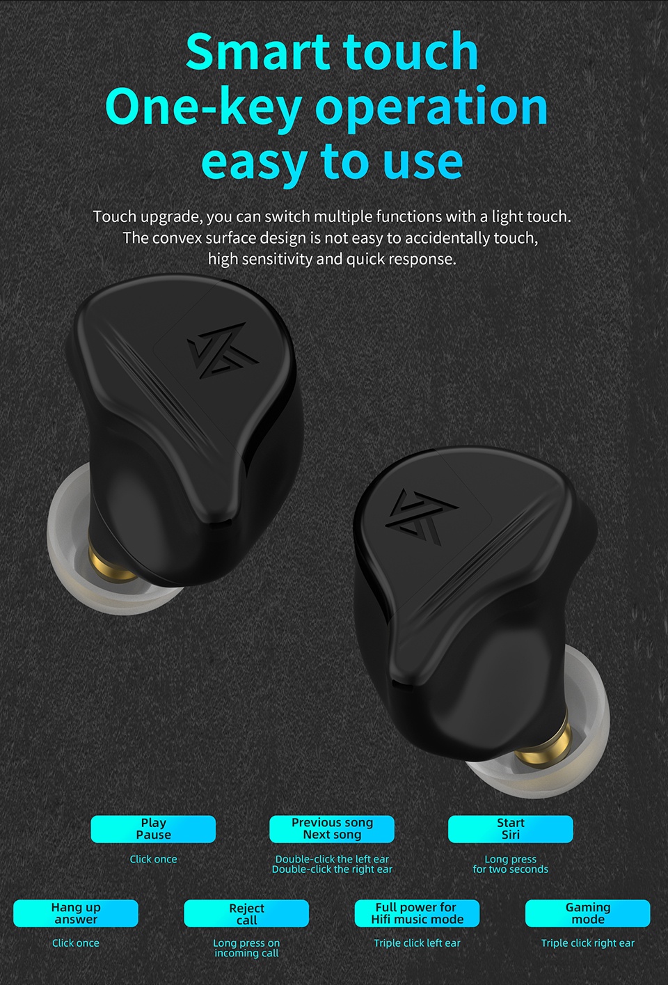 Tai Nghe Bluetooth Không Dây KZ VXS TWS KZ E10 Z3 Z1 S2 ZAX