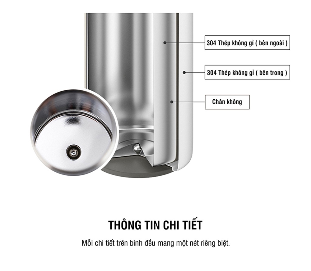 Mô tả Bình giữ nhiệt LocknLock Featherlight LHC3257 500ml - Hàng chính hãng, thép không gỉ  - JoyMall - 8