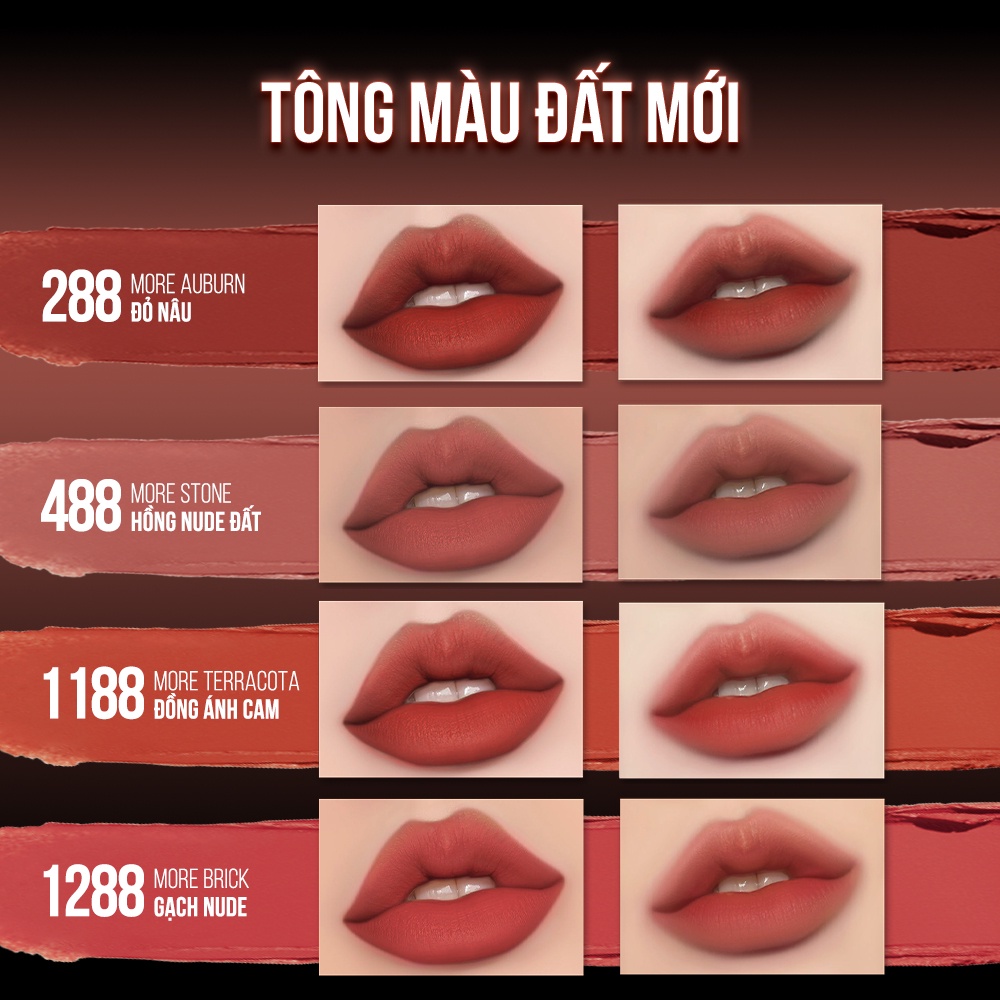 Mô tả Son Lì Mịn Môi Siêu Nhẹ Cao Cấp Maybelline New York Color Sensational Ultimatte 1.7g - 6