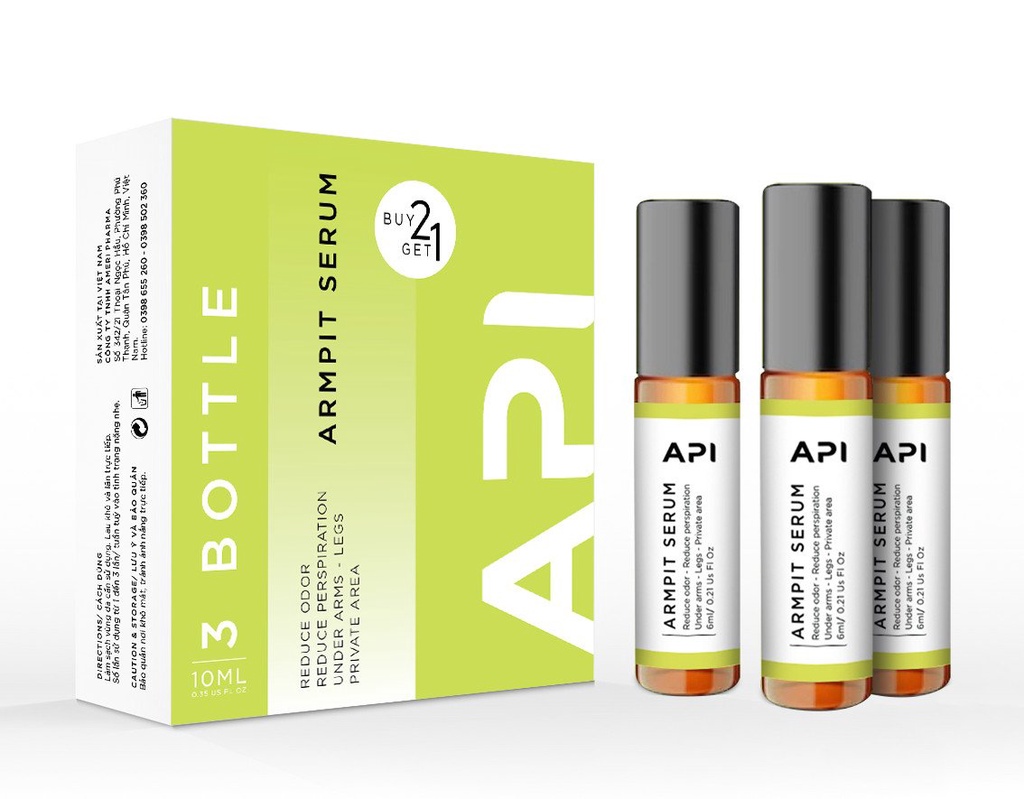 Mô tả Son nách API 10ml, Serum khử mùi hôi nách API 6ml ngăn tiết mồ hôi 72h - 2