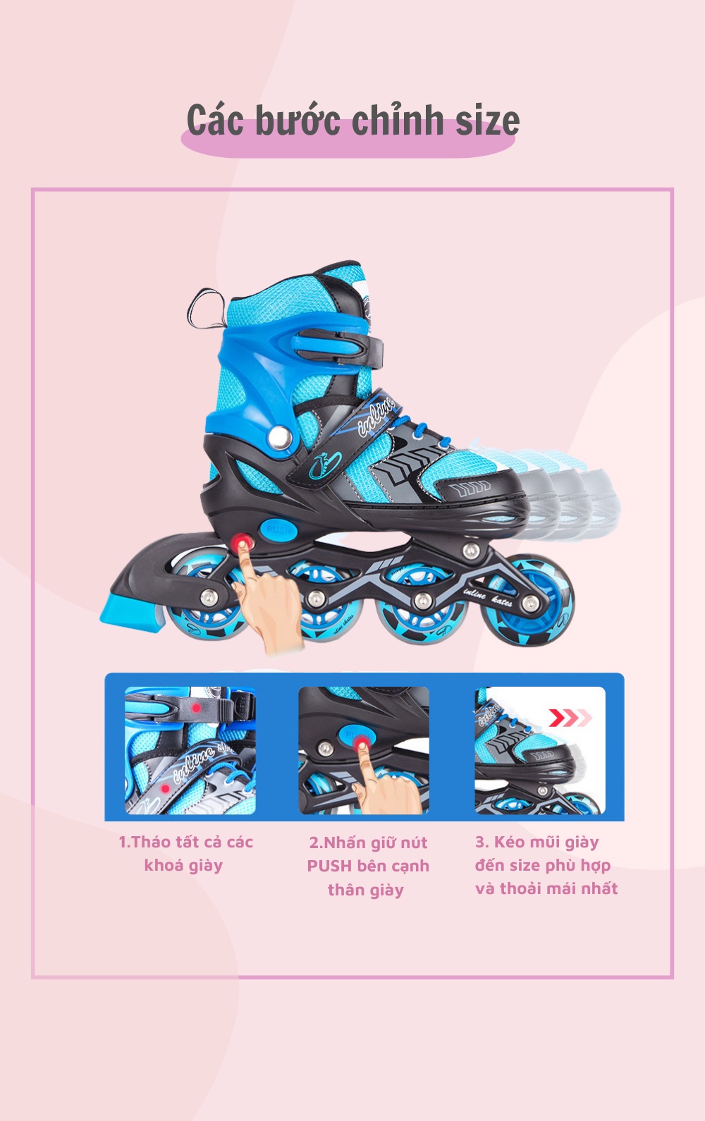 Mô tả Giày Patin Trẻ Em Centosy [ Flying Eagle] BABY -Bánh Cao Su Pha, Form Chắc Chắn - Phanh An Toàn - 2