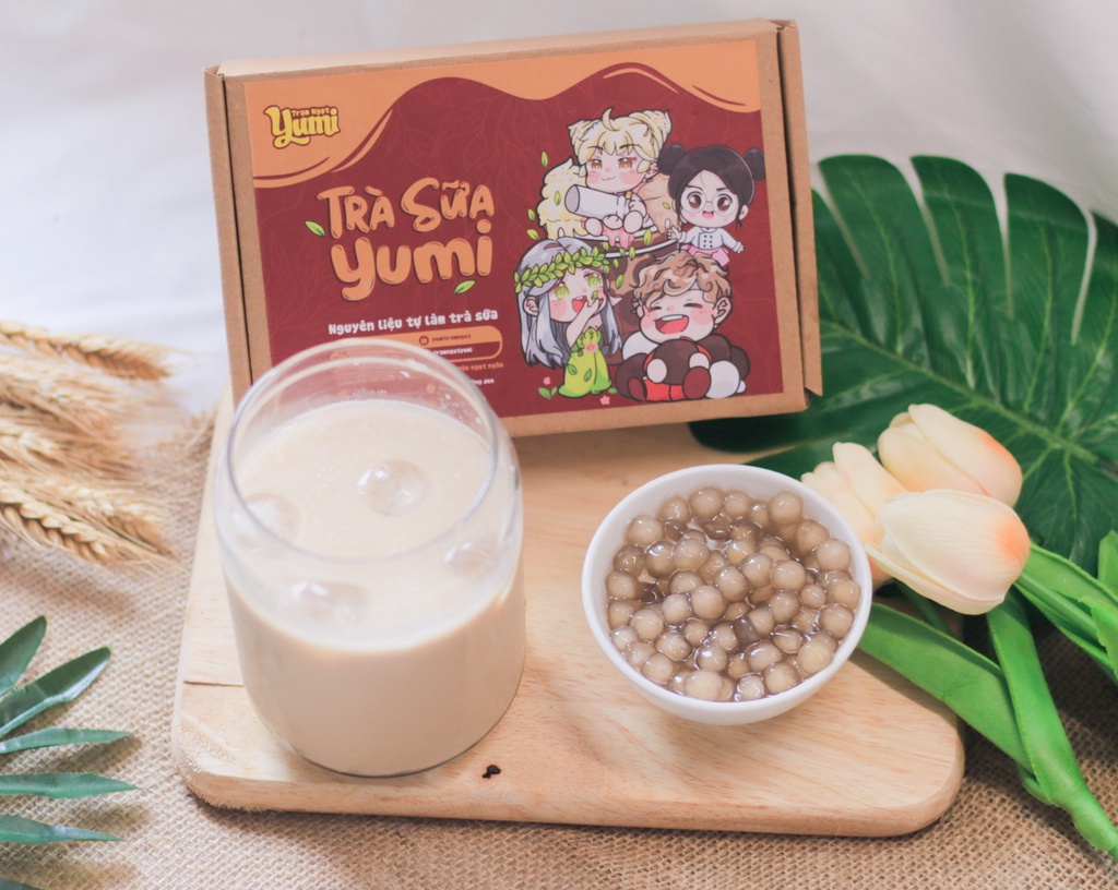 Mô tả Nguyên liệu làm Trà sữa tự nấu Trạm ngọt Yumi các loại set nhỏ 5-7 ly kèm hướng dẫn - 2