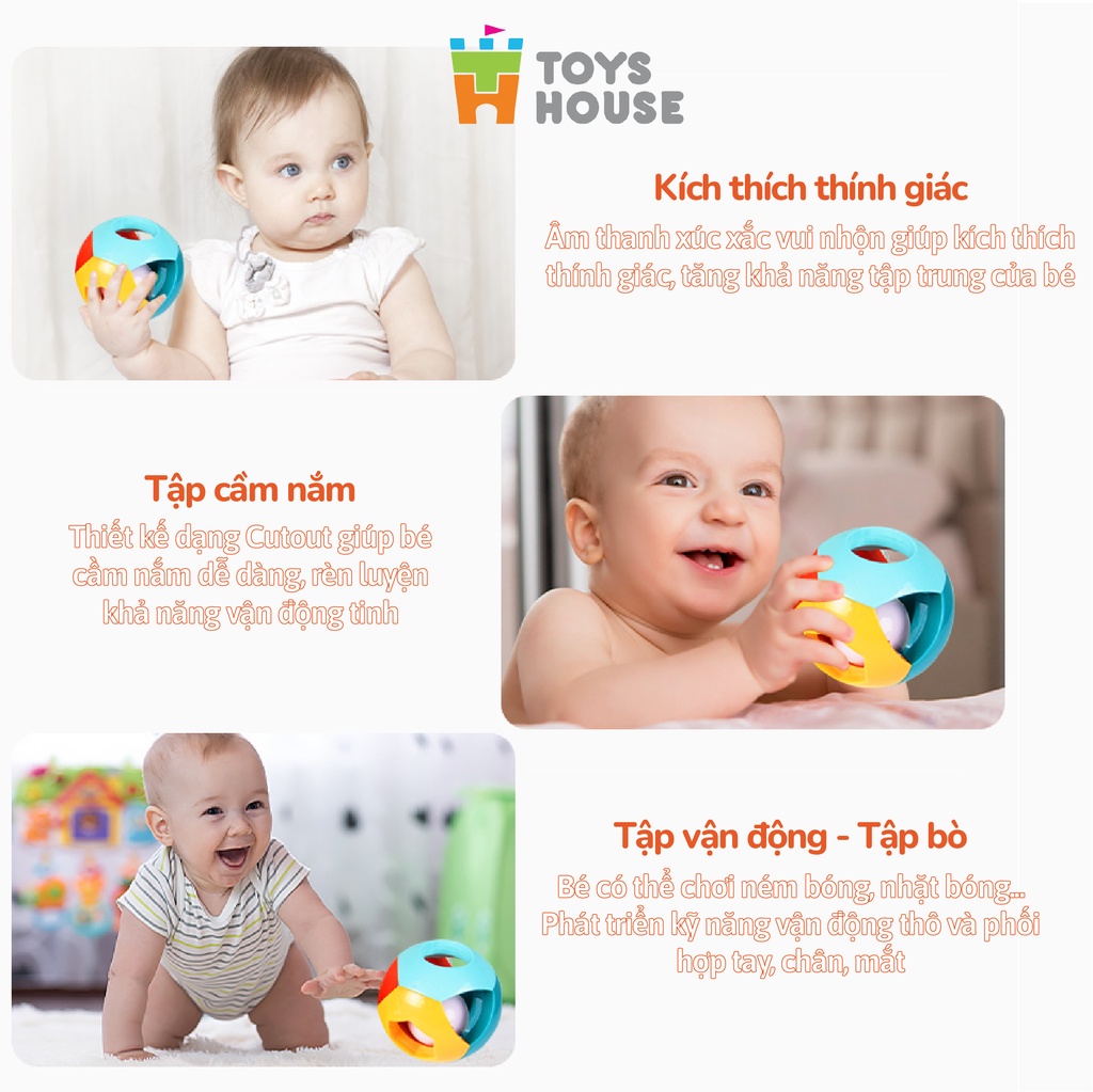 Mô tả Bóng lục lạc cho bé tập bò - tập cầm nắm ToysHouse HE0142 - đồ chơi cho bé 6 tháng - 3