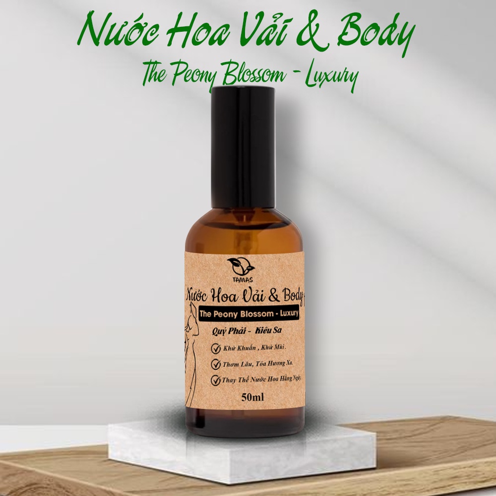 Mô tả Nước Hoa Xịt Thơm Quần Áo TAMAS The Peony Blossom Luxury Chai 10ml, 50ml. - 1