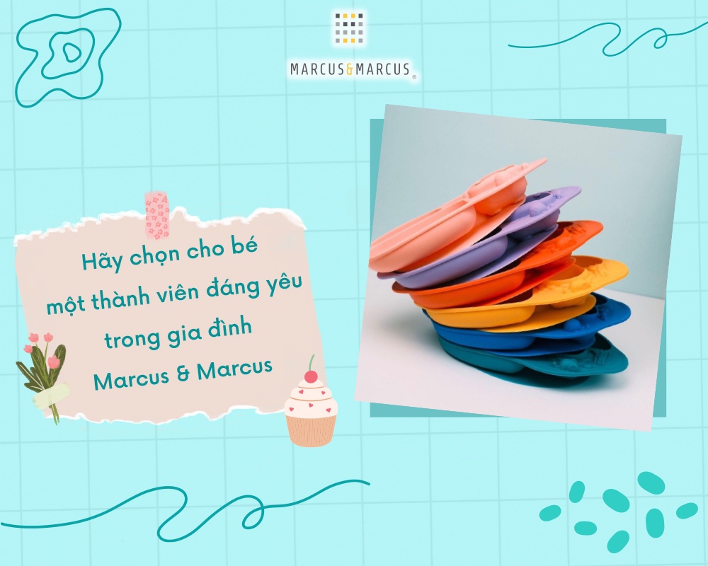 Mô tả Đĩa ăn dặm silicon chia ngăn có đế hút chân không chống đổ Yummy Marcus & Marcus, cho bé từ 18 tháng - Ollie - 4