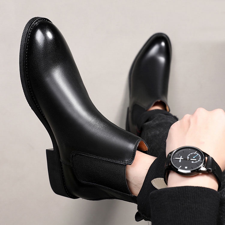 Mô tả Giày da chelsea boots Inichi G1071 da lì loại tốt, có may đế - 5