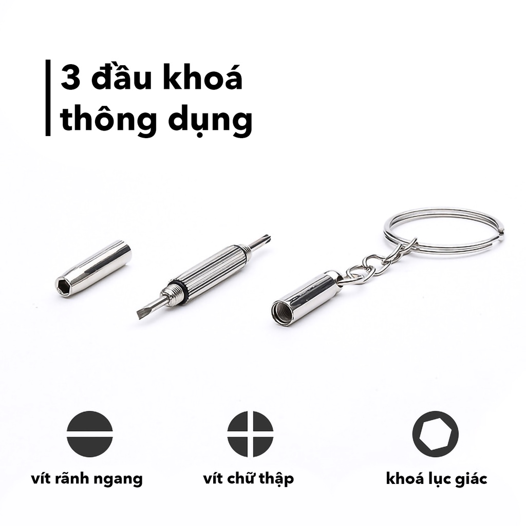 Mô tả Tua vít đa năng EYE CENTER vặn mắt kính đồng hồ thiết bị điện tử có móc khoá - 3