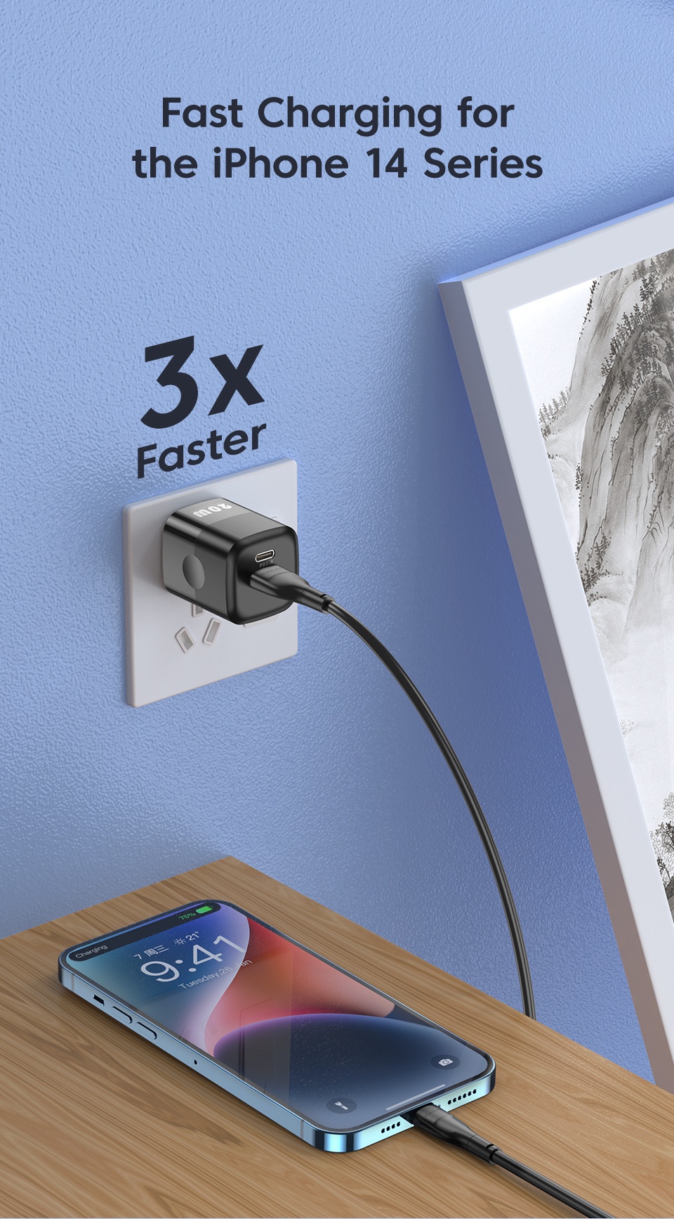 Mô tả Cốc sạc nhanh 
KUULAA 20W QC PD 4.0 3.0 USB type C thích hợp cho Iphone 15plus pro max Xiaomi Huawei - 1
