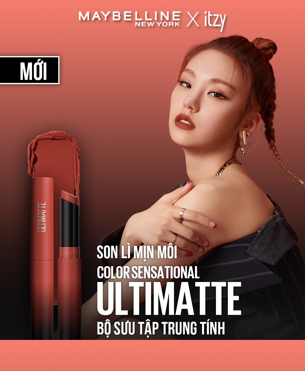 Mô tả Son Lì Mịn Môi Siêu Nhẹ Cao Cấp Maybelline New York Color Sensational Ultimatte 1.7g - 1