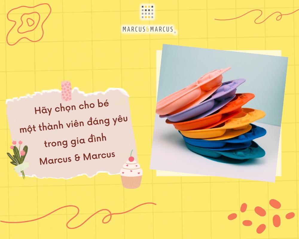 Mô tả Đĩa ăn dặm silicon chia ngăn có đế hút chân không chống đổ Yummy Marcus & Marcus, cho bé từ 18 tháng - Lola - 4