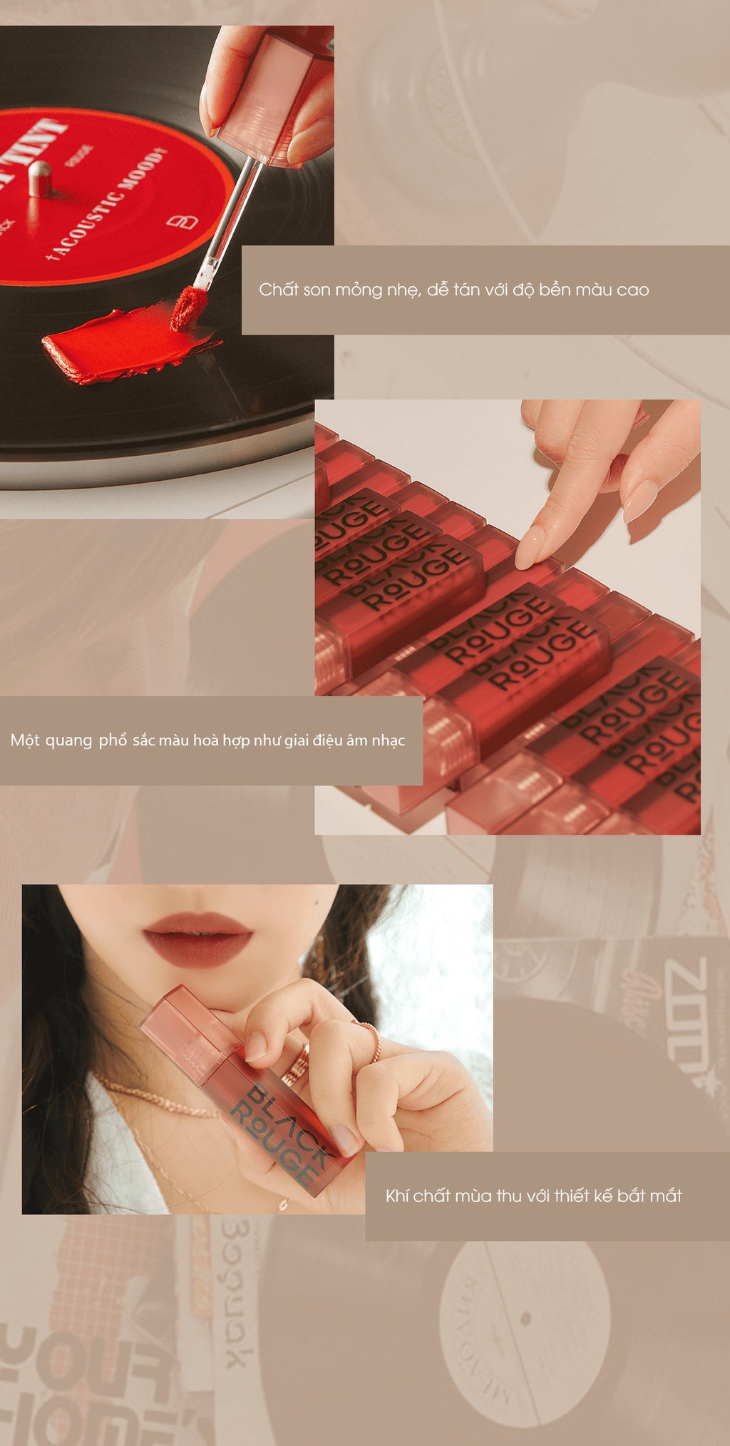Mô tả Son Kem Black Rouge Air Fit Velvet Tint Ver 9 Acoustic Mood 36,7g - 3