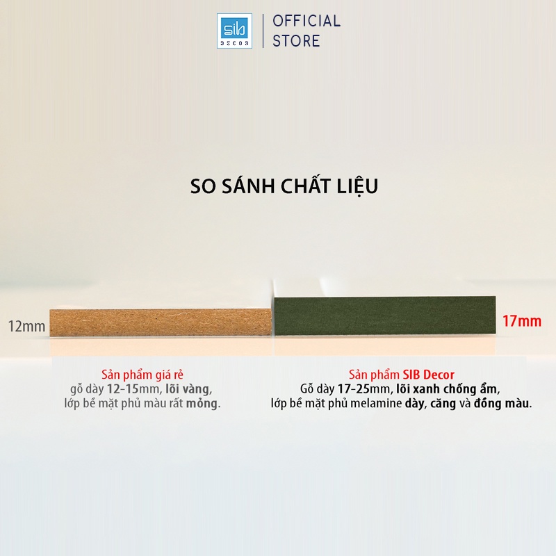Kệ ngang treo tường SIB Decor - Cận cảnh chất liệu