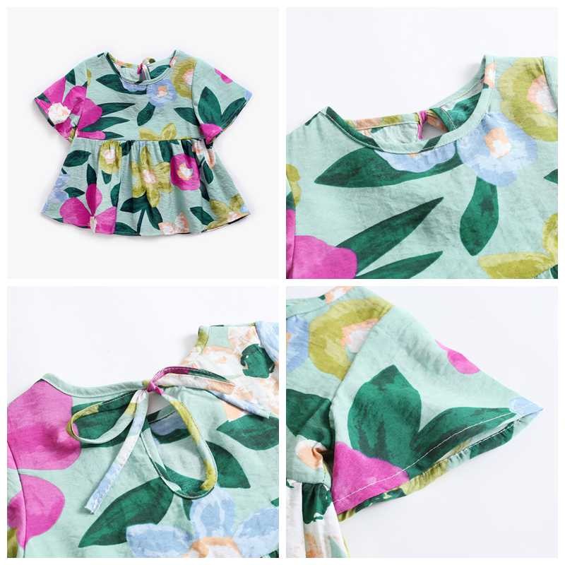 Đầm cotton họa tiết dứa SANLUTOZ cho bé gái