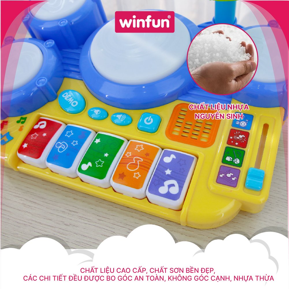 Mô tả Bội trống điện tử cho bé kết hợp có đèn nhạc Winfun 2034 - 4