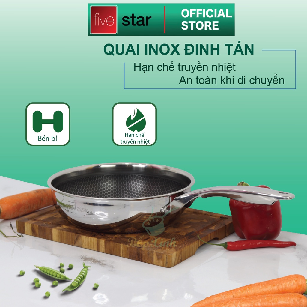 Mô tả Chảo sâu lòng Blackcube tổ ong cao cấp FIVESTAR Plush 3 lớp đáy liền inox 304 siêu bền - 4