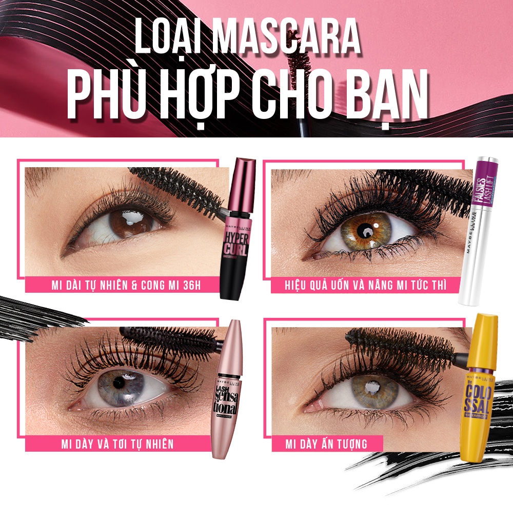 Mô tả Mascara Dài Mi và Cong Mi Maybelline New York Hyper Curl Waterproof Chuốt Mi Đen 9.2ml - 4