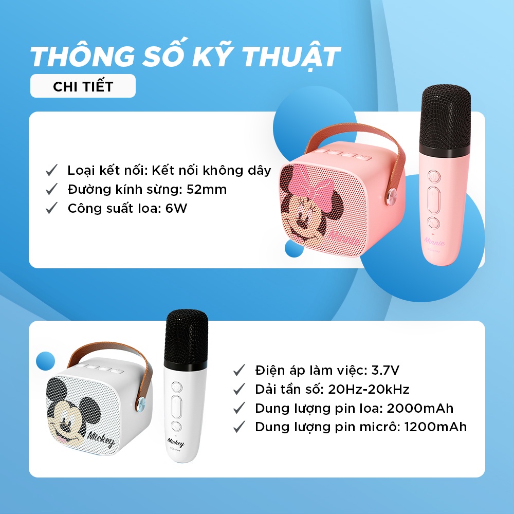[LỖI 1 ĐỔI 1] Bộ loa mic mini NUTEK.COM MK255 hát karaoke Disney, dung ...
