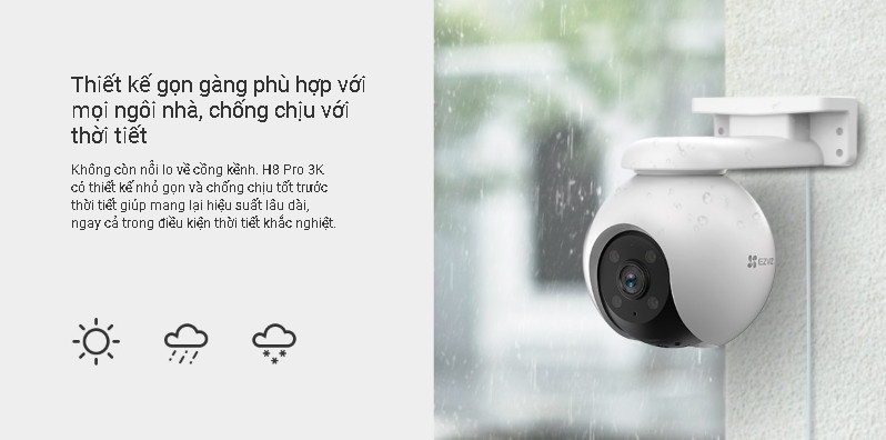 Mô tả Camera WIFI ngoài trời siêu nét EZVIZ H8 2K 3K XOAY 360 ĐÀM THOẠI 2 CHIỀU, MÀU ĐÊM - 8