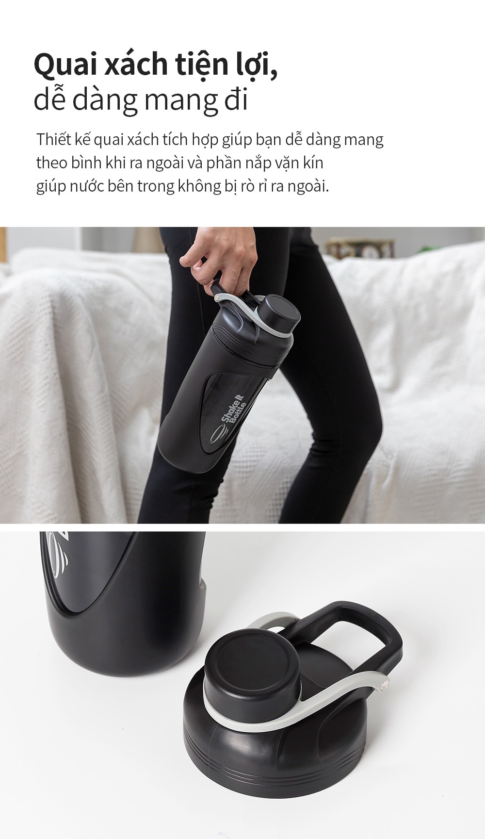 Mô tả Bình lắc LocknLock 800ml Balance Shake It Bottle HAP949, Hàng chính hãng, có quai xách - JoyMall - 5
