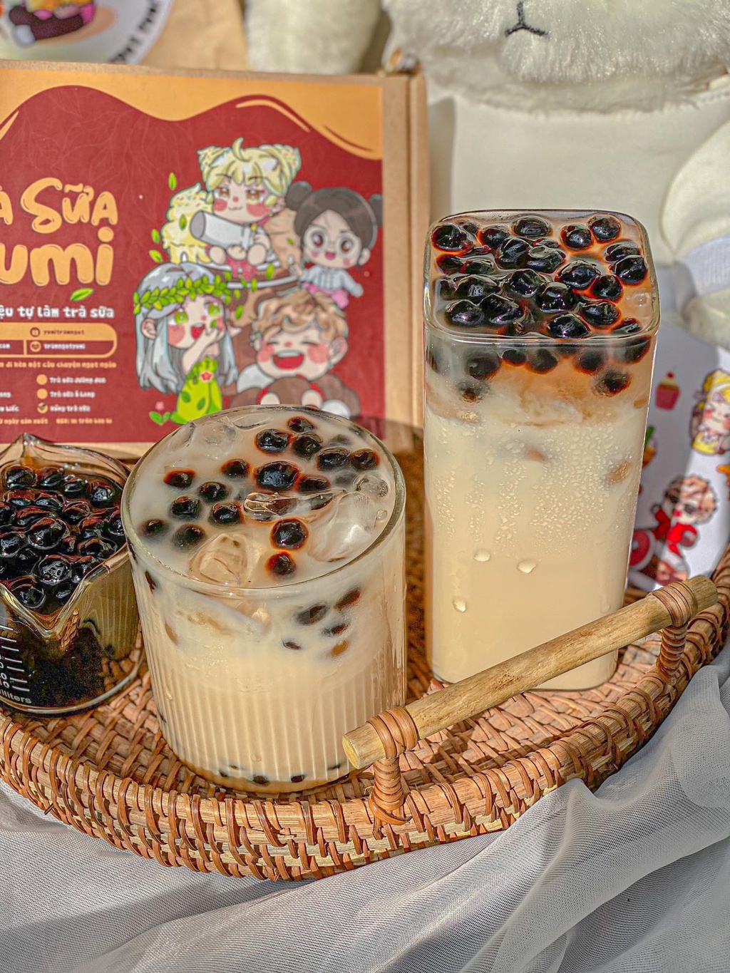 Mô tả Nguyên liệu làm Trà sữa tự nấu Trạm ngọt Yumi các loại set nhỏ 5-7 ly kèm hướng dẫn - 1